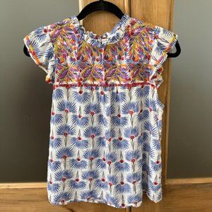 THML FLORAL EMBROIDERED TOP SIZE M